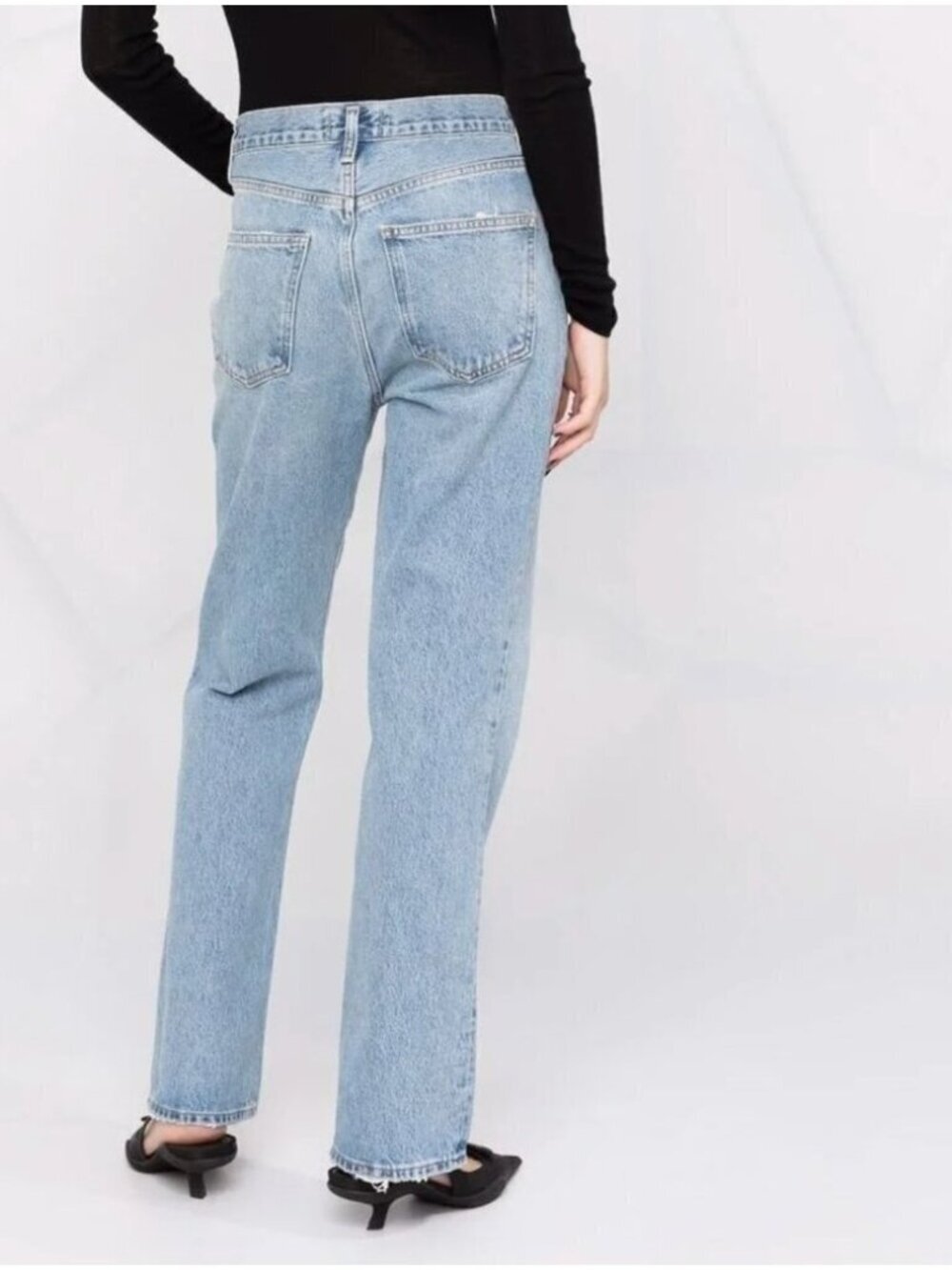 AGOLDE 90s Pinch Waist High Rise Straight Jeans Light Wash Size 26 - Picture 2 of 14